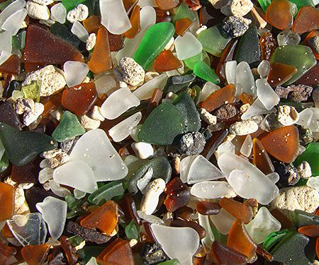Beautiful sea glass beach in Bermuda. Sea glass, also cal... by Jim Chambers 