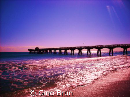pompano pier  in pompano beach florida by Gino Brun 