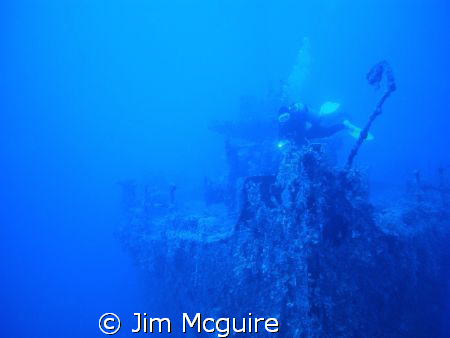 Bow of the Wreck we know as P-Buoy here in the Kwajalein ... by Jim Mcguire 