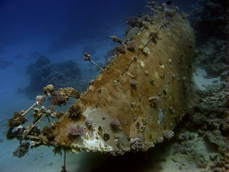 Wreck of a sailing boat at Abu Galawa Soraya in Fury Shoa... by James Dawson 