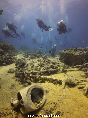 Toilets & Divers,
Remains of Yolanda Wreck 
Ras Mohamed... by Adolfo Maciocco 