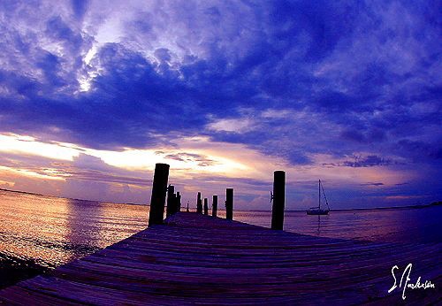 The sun sets on the Florida bay off Key Largo last weekend. by Steven Anderson 