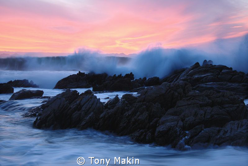 Wild waters at sunset by Tony Makin 