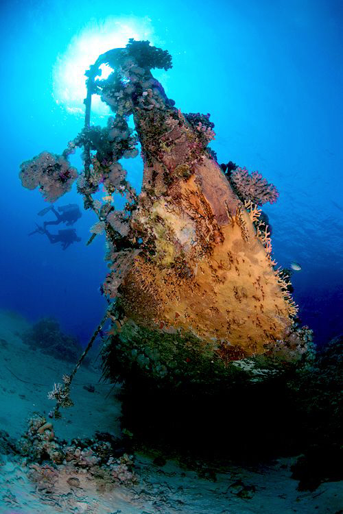 Bow of the sailing boat, St Johns, Red Sea. by Jim Garland 