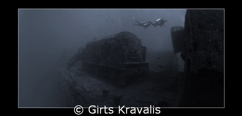 Steam locomotive on sunked Thistlegorm by Girts Kravalis 