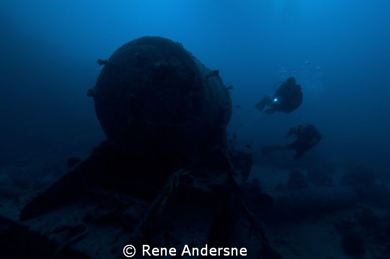 old train from the WW2 SS Thistlegorm in the Red Sea by Rene Andersne 