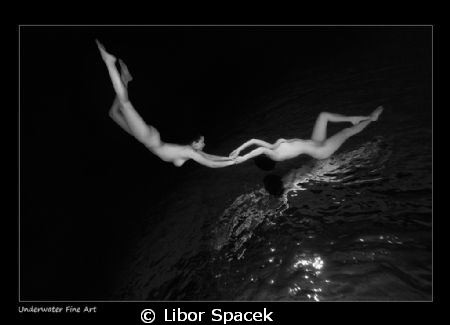 New Age - underwater fine art, photographed in swimming p... by Libor Spacek 