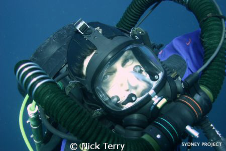 Rebreather diver on Deco by Nick Terry 