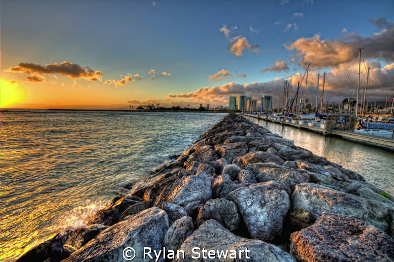 Sunset at Ala Wai Harbor by Rylan Stewart 