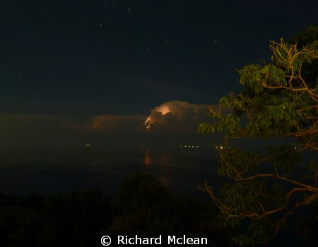 This is one of Koh Tao's most popular dive sites at night... by Richard Mclean 