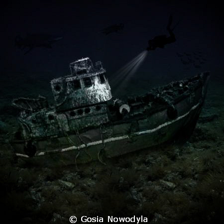 ... the picture of an old fishing boat that has never exi... by Gosia Nowodyla 