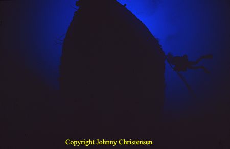 The wreck of the Carrie Leigh is resting in deep water by... by Johnny Christensen 