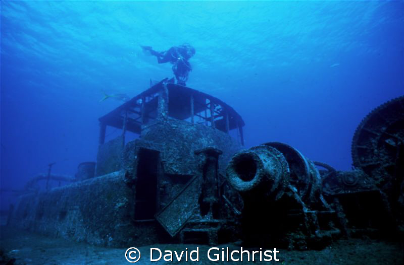 View of Doc Polson wreck, Grand Cayman Island by David Gilchrist 