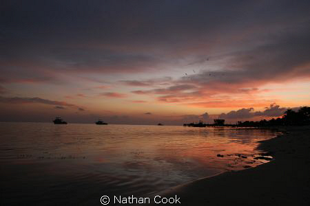 After the sunset on the beach of Little Cayman Dive resort by Nathan Cook 