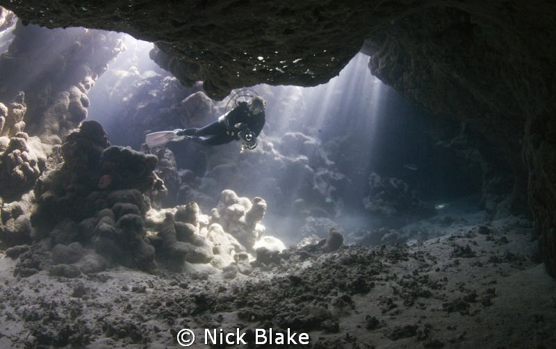 Exploring in the St John's Caves, Red Sea by Nick Blake 