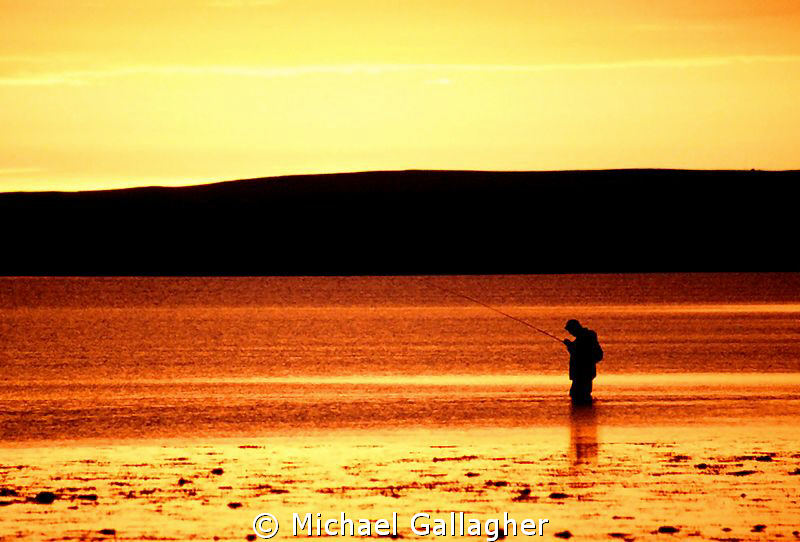 "Solitude". Sunset in the Orkney Islands in midsummer, af... by Michael Gallagher 