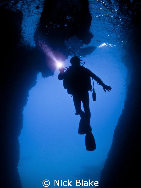 A dive in the Gozo caves. by Nick Blake 