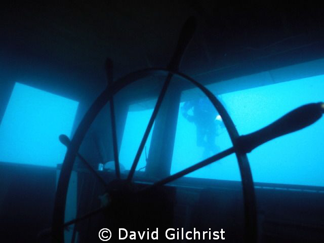 Wheel on Niagara II wreck, Tobermory ,Ontario by David Gilchrist 