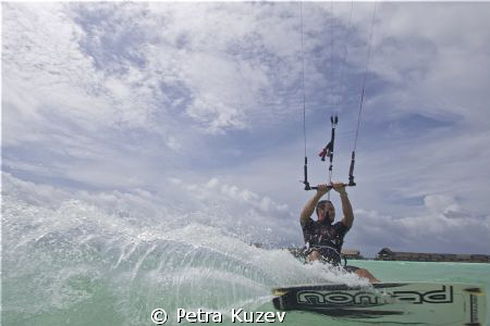 Alex kitesurfing by Petra Kuzev 