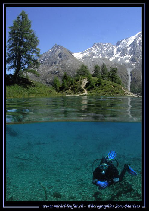 High altitude mountain lake diving... Que du bonheur. :O)... by Michel Lonfat 