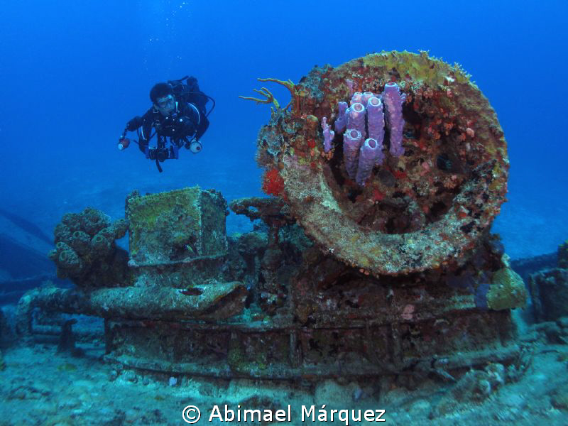 The Diver and the Wreck, St. Thomas. by Abimael Márquez 