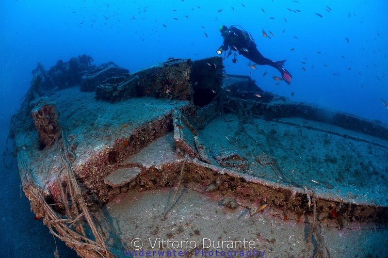 German WWII ship wreck. 42 meters deep. by Vittorio Durante 