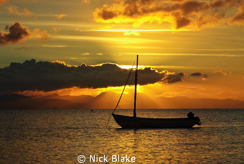 Sunset viewed from Abersoch Beach, North Wales by Nick Blake 