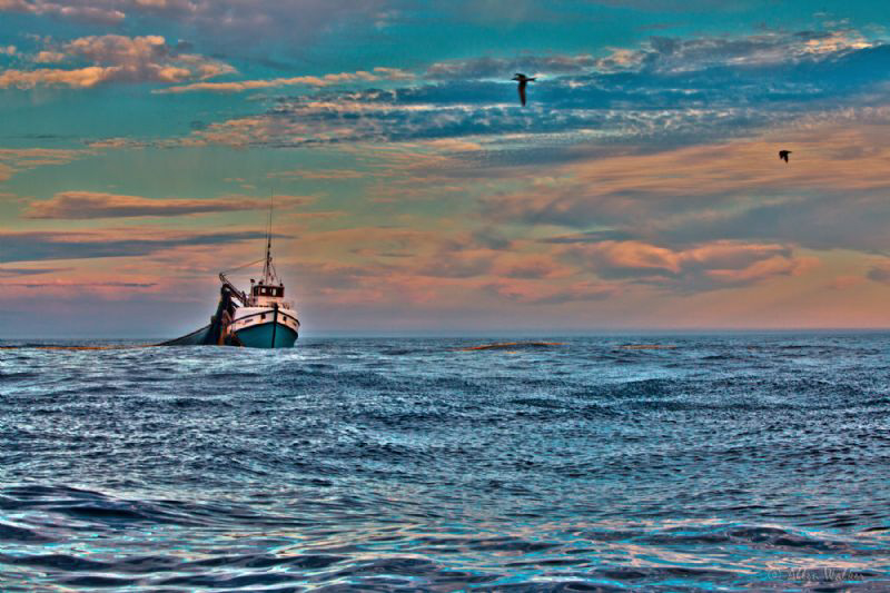 HDR taken of fishing vessel off Cape Point, same vessel I... by Allen Walker 
