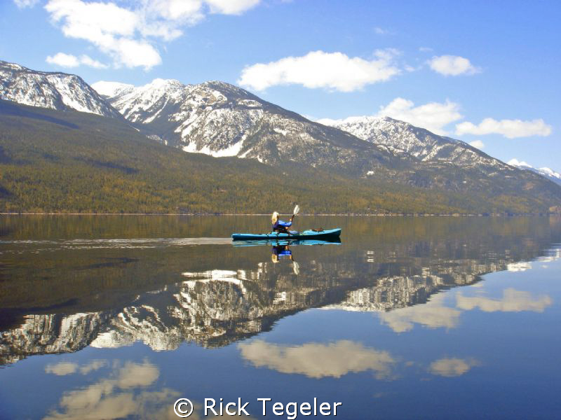 Winter kayaking on Slocan Lake. by Rick Tegeler 