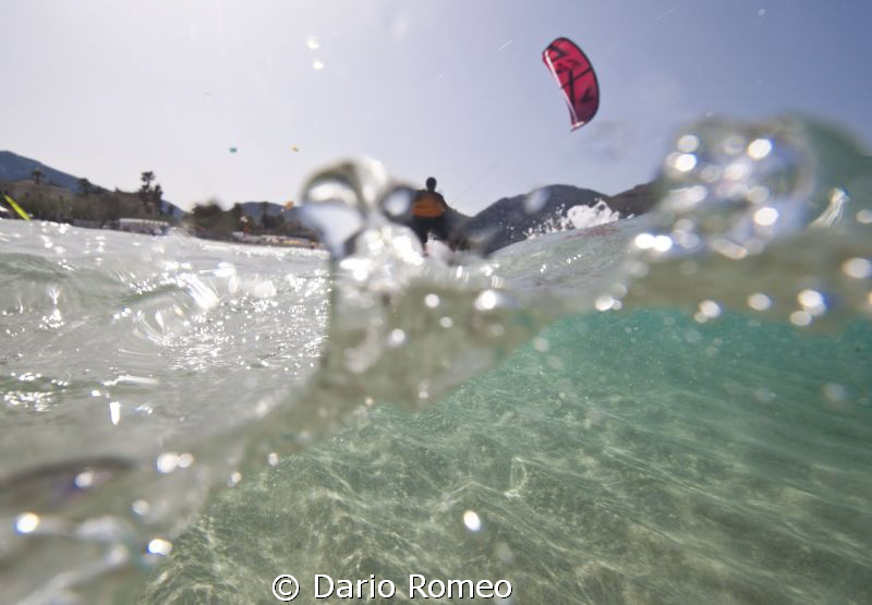 KiteSurf U/W during Wind surf World festival on the beach... by Dario Romeo 