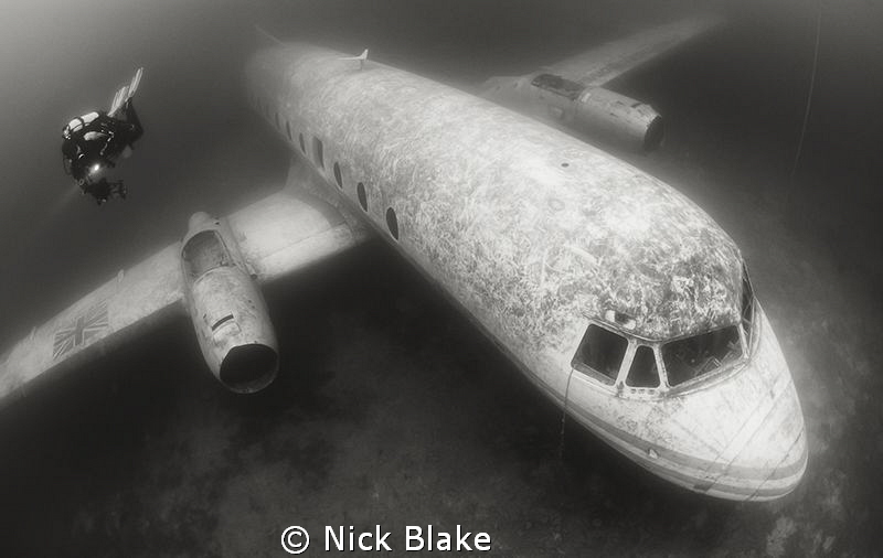 Diver and plane wreck, Capernwray. by Nick Blake 