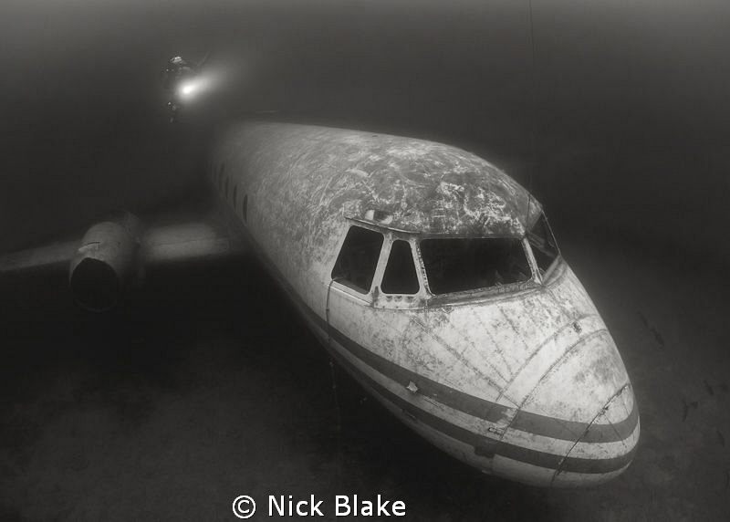 Diver on Passenger Plane, Capernwray. by Nick Blake 