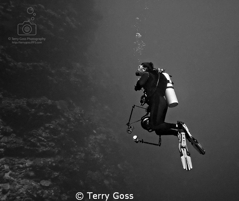 "Contemplating the Rock" - me and my buddy Bob drift by t... by Terry Goss 