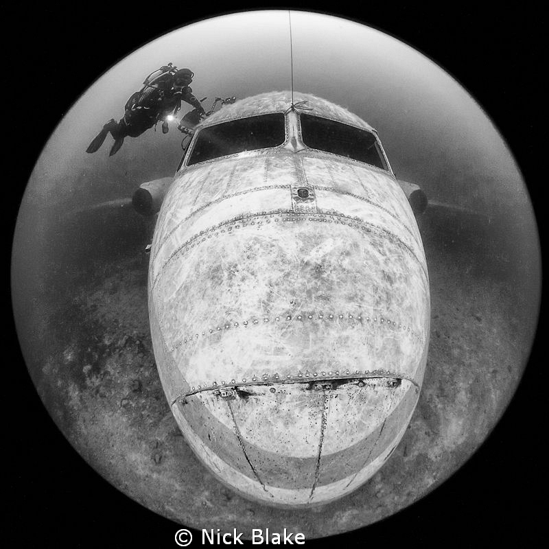 Jet Plane and diver, Capernwray.
Sigma circular fish eye... by Nick Blake 