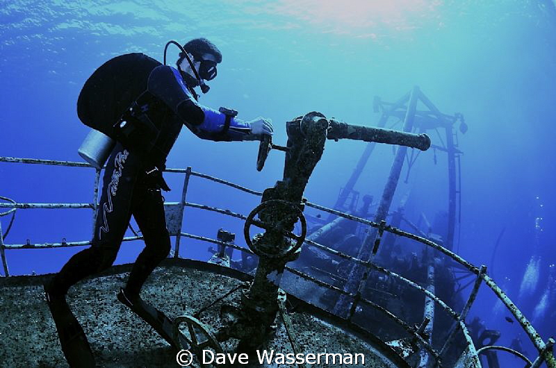 Putting out fires off the bow of the Kitiwake wreck in Gr... by Dave Wasserman 