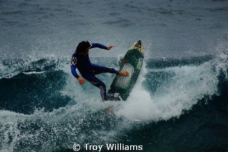 Surfer @ Sunabe Seawall, Okinawa, Japan by Troy Williams 
