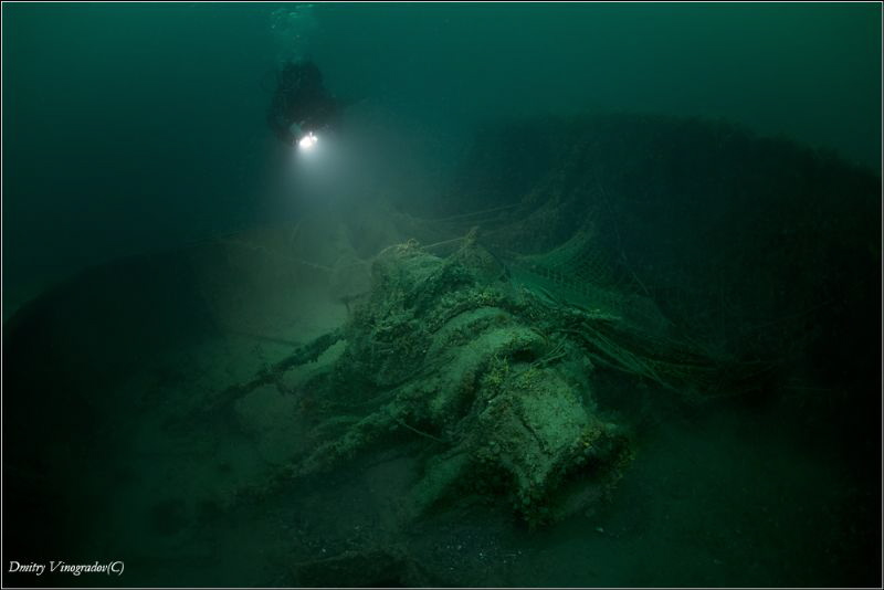 Sakko&Vanzetti wreck 
40 meters deep. Water Temp. +8C by Dmitry Vinogradov 