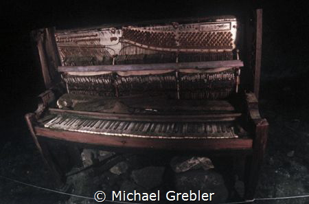 Upright piano sunk in Morrison's Quarry. Photo taken unde... by Michael Grebler 