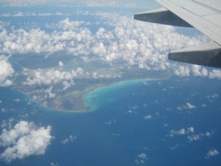 View from the air - getting closer to Curacao by Kelly N. Saunders 