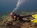 Dive leader Robyn, from Kohala Divers.  Big Island, Hawaii. 