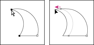 Select points anchoring a curve. Then drag to move the curve.