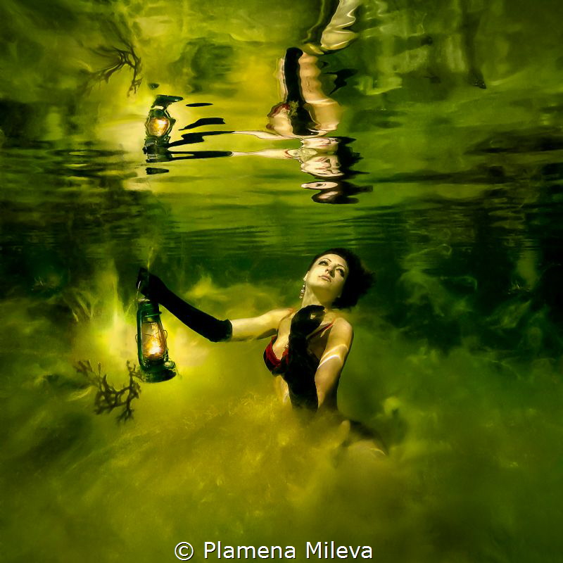 "Ecstasy"
 Canon 7D with Ikelite housing, Canon lens 10-22mm, a flash Ikelite.The image was taken in the most beautiful place for mi in Bulgaria- location Korabite, Sinemorec. Was autumn and the water was pretty cold. 