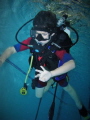 Its not in the sea! Its my little boy in the pool the other night for his first underwater adventure.