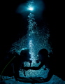 Honeymooners - a couple on a dive with Silversides a day after their wedding.