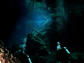 The last bit of light as divers enter the Cenote..... The last bit of light as divers enter the Cenote.....