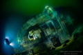 Oldenburg WW2 wreck, but was a german Raider ship in WW1 where she captured and sanked 42 ships.
the picture is taken on 75meter depth with tripod and myself as a model.