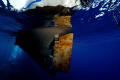 Diving boat from below... Diving boat from below...