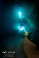 Playing with light effects into Bue Marino cave  Sardinia  Italy