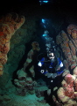 diver in a cave diver in a cave