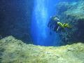 Just before descending into a 30 m deep underwater canion.